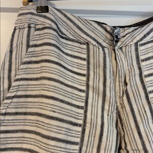 Dylan 100% linen Black and Cream Striped Flare Pants